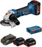 Bosch GWS 18-125 V-LI 18V Li-Ion Accu haakse slijper set (3x 4.0Ah accu) in L-Boxx - 125mm