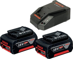 BOSCH PROFESSIONAL Accu En Lader Starterset - 18 V - Met 2 x 4,0 Ah Accu's + AL 1860 CV Oplader