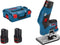 Bosch Professional - Accu kantenfreesmachine GKF 12V-8 2x 3,0 Ah + lader GAL 1230 CV