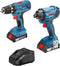 Bosch Professional Gereedschapscombiset - GSR 18V-21 accuschroefboormachine - GDR 18V-160 slagschroevendraaier - Met 2x 2.0Ah accu - in L-boxx