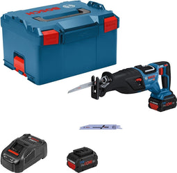 Bosch Professional GSA 18V-28 Reciprozaag - BITURBO - Met 2x 18V accu's (5.5 Ah) en lader - Met 2x zaagblad - in L-Boxx