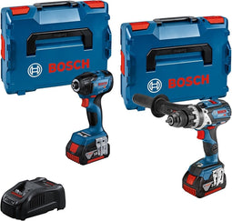 Bosch Professional GSB 18V-110 accu schroefklopboormachine + GDR 18V-210 C slagschroevendraaier 18V 5.0 Ah in L-BOXX - 0615990N2V