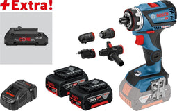Bosch Professional GSR 18V-60 FC Accuschroefboormachine FlexiClick met 2 x 5,0 Ah Li-Ion-accu + Extra ProCORE18V 4,0Ah