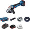Bosch Professional GWS 18V-10 Accu Haakse Slijper 18V 4.0Ah (2x) in L-Boxx - 06019J4007