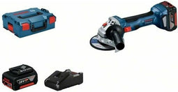 Bosch Professional GWS 18V-7 Haakse slijper - Met 2x 18 V accu en lader - In L-Boxx koffer