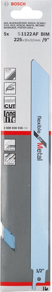 Bosch - Reciprozaagblad S 1122 AF Flexible for Metal - 5 stuks