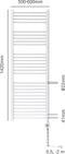 Bosch - Warmtestraler, Heat Radiator 4500 - Elektrische badkamerverwarming, afmetingen 1420x600 mm, 900 Watt, met handdoekhouder en ingebouwde thermostaat, wit