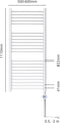 Bosch - Warmtestraler, Heat Radiator 4500 - Elektrische badkamerverwarming, afmetingen 1110x600 mm, 600 Watt, met handdoekhouder en ingebouwde thermostaat, wit