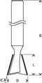 Bosch - Zwaluwstaartfrezen 8 mm, D1 14,3 mm, L 12,7 mm, G 48 mm, 15°