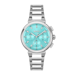 BOSS HB1502763 ONE Dames Horloge - Mineraalglas - Staal - Zilverkleurig - 38 mm breed - Quartz - Vouw/Vlindersluiting - 3 ATM (spatwater)
