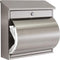 Boston brievenbus in inox met krantenhouder met 2 palen inox