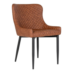 Boston Dining Chair - Chair In Vintage Brown Pu With Black Legs