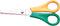 Bouhon schaar Inox 14 cm voor linkshandigen geel/groen