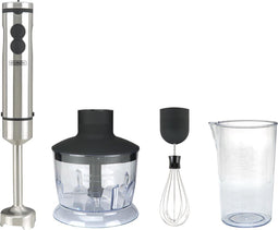 Bourgini Steel Hand Blender Set - Luxe Staafmixer Set - RVS