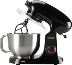 Bourgini Steel Kitchen Chef Pro Keukenmachine - 5.5L Mengkom - 1800W - Metalen behuizing- Zwart - Keukenrobot