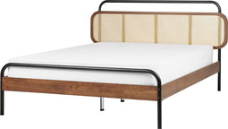 BOUSSICOURT - Tweepersoonsbed - Bruin - 140 x 200 cm - Rubberhout