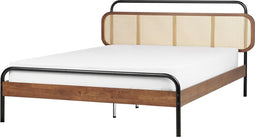 BOUSSICOURT - Tweepersoonsbed - Bruin - 180 x 200 cm - Rubberhout