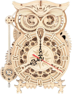 Bouwpakket Robotime Owl Clock LK503 Hout 20,6 x 12,8 x 26,5 cm