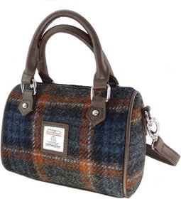 Bowlingtas mini Kilbride Grijs en Roestbruin - 17x 20x11 - Harris Tweed - Glen Appin of Scotland