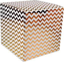 Box - Chevron - 20x20x20cm - wit/goud - 25 stuks