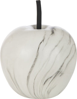 J-Line decoratie Appel Marmer - polyresin - wit - medium