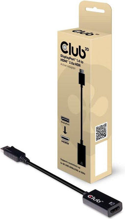 Club3D CAC-1080 - DisplayPort 1.4 naar HDMI 2.0b Adapter - HDR ondersteuning - Zwart