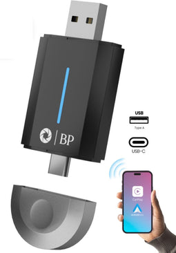BP® 2-in-1 Carplay Dongle Pro - Android Auto Dongle - Carplay Apple - Carplay Draadloos - Wireless Carplay - Android Auto - USB-A & USB-C Aansluiting