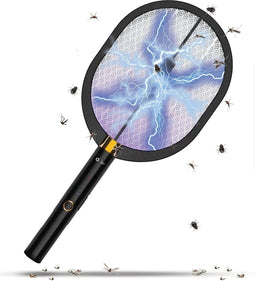 BP® Elektrische Vliegenmepper – Elektrische Muggenlamp – 2 in 1 – USB Oplaadbaar - 3000V - Vliegenvanger – Muggenvanger – Muggenlamp – Vliegenvanger Elektrisch - Nederlandse Handleiding - Zwart