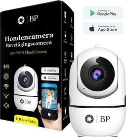 BP® Hondencamera met App - Huisdiercamera - Babyfoon & IP Beveiligingscamera - Indoor Camera - Pet Camera - Nightvision - 2.4 GHZ - Beweeg en Geluidsdetectie - Nederlandse Handleiding