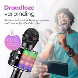 BP® Karaoke Microfoon Bluetooth - Karaoke Set - Voor Kinderen en Volwassenen - Draadloos - 5 Stemvervormers - Echo - Met Speaker - LED Licht - Nederlandse Handleiding - Sinterklaas Cadeautjes - Black Friday 2024