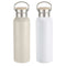 Waterfles Home ESPRIT Wit Beige Natuurlijk Bamboe Roestvrij staal 500 ml (2 Stuks)