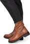 PS Poelman DUNGABALL - Dames enkellaarzen - Chunky zool 3.5 cm - Cognac
