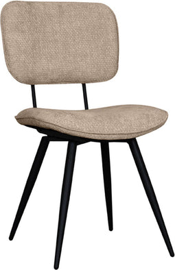 LABEL51 Liva Eetkamerstoel - Bruin - Velvet - Black Frame - Stoel - Normale eetkamerstoel