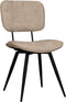 LABEL51 Liva Eetkamerstoel - Bruin - Velvet - Black Frame - Stoel - Normale eetkamerstoel