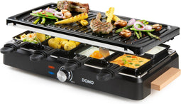 DOMO DO9261G - Raclette-grill 1400W - 8 personen - Zwart