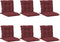 vidaXL - Stoelkussens - 6 - st - lage - rug - 100x50x7 - cm - stof - gemêleerd - wijnrood
