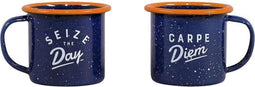 Gentlemen’s Hardware Retro Emaille Espresso Mokken Set van 2 Donkerblauw