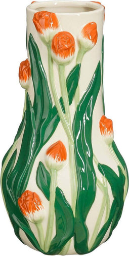 Mica Decorations Vaas Tulip - 15x15x27 cm - Steen - Groen