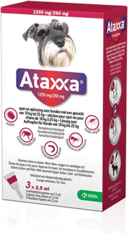 Ataxxa Spot On Anti Vlooien en Teken Druppels Hond 10-25 kg 3 pipetten