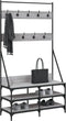 vidaXL - Kledingrek - met - schoenenrek - 100x40x184cm - grijs - sonoma - eikenkleur