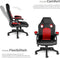 tectake® Racing bureaustoel - Gamingstoel met schommelfunctie - Ergonomische directiestoel - Zwart/rood