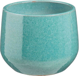 Mica Decorations Bloempot Matteo - 18x18x15 cm - Terracotta - Turquoise