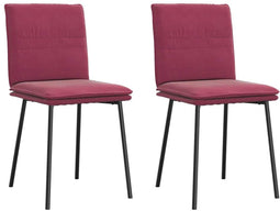 vidaXL - Eetkamerstoelen - 2 - st - fluweel - wijnrood