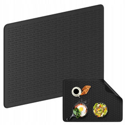 Siliconen Beschermmat - Afdruipmat - 71*50 cm - Zwart - Oliebestendig Waterdicht Hittebestendig
