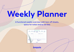 Brepols - Weekly Planner A4 7dagen/1pagina - Ongedateerd met ruimte voor taken en notities - Assorti kleuren