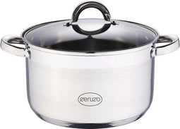 Ceruzo Kookpan - RVS - Diameter 24 cm - H 14.5 cm - 6.3 L - Geschikt voor alle warmtebronnen