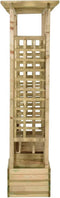 vidaXL - Pergola - met - bank - en - plantenbakken - geïmpregneerd - grenenhout