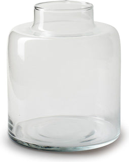 Jodeco Bloemenvaas Willem - helder transparant - glas - 19 x 17 cm - fles vorm vaas
