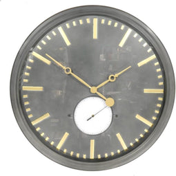Wandklok industrieel - Klok metaal - Wandklok grijs 80 cm