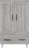 vidaXL - Hoge - kast - 69,5x31x115 - cm - bewerkt - hout - grijs - sonoma - eikenkleurig